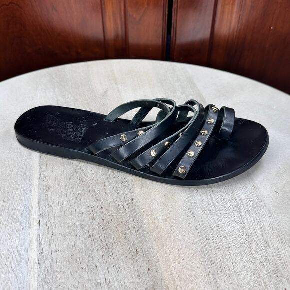 Ancient Greek Sandals Women Niki Nails Sandals Size 39 EU 9 US Black Leather - Picture 5 of 12